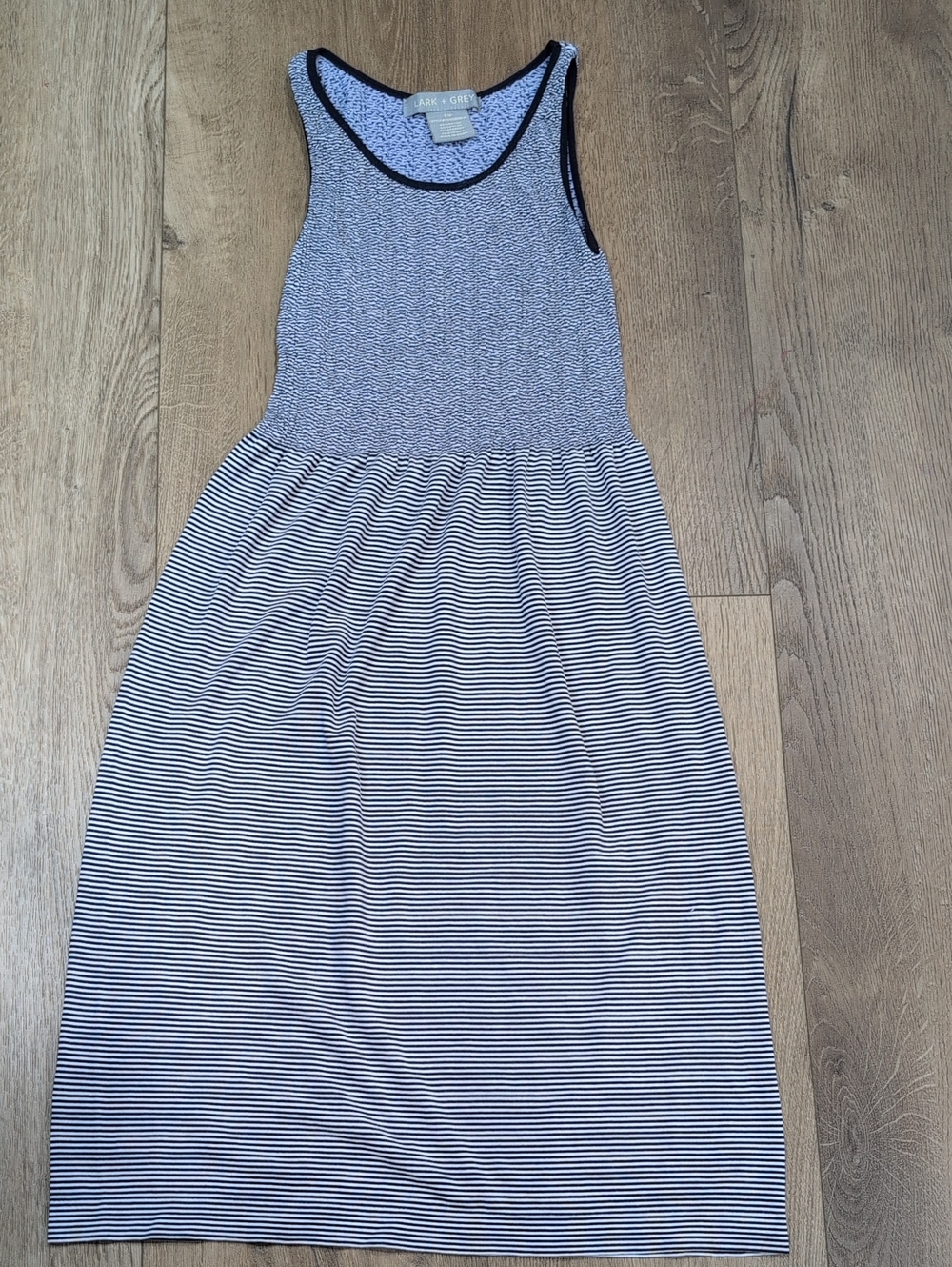 Sleeveless Navy & White Striped Maxi Dress